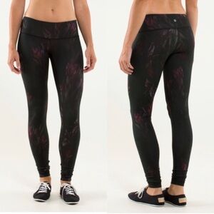 Lululemon Women’s Wunder Under Full Length Leggings, Midnight Iris Floral Black